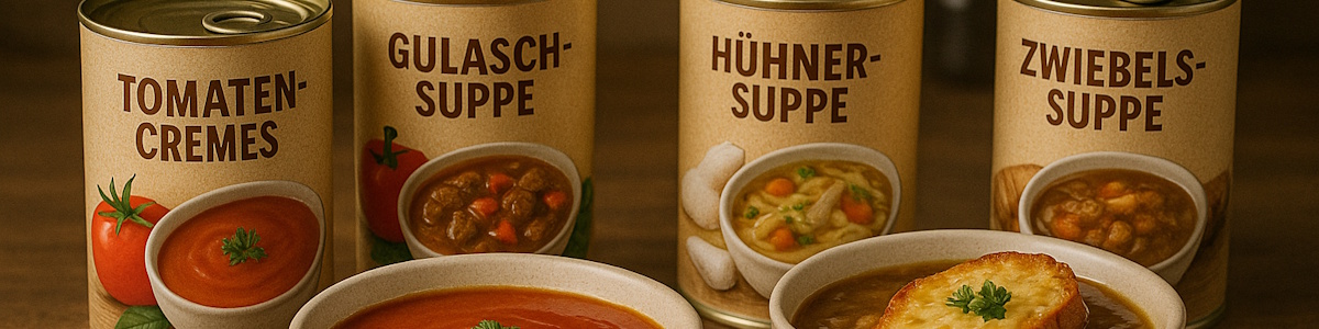 Introbanner zur Übersicht derr verschiedenen Dosensuppen