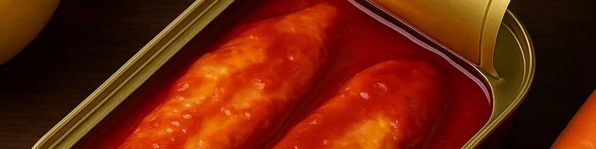 Heringsfilets mit Tomatensauce aus der Bevorratung