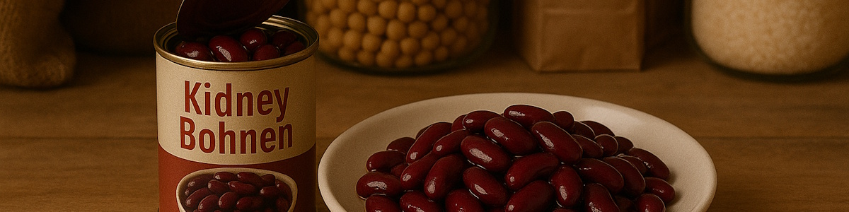 Kidney Bohnen aus der Dose auf einem Teller