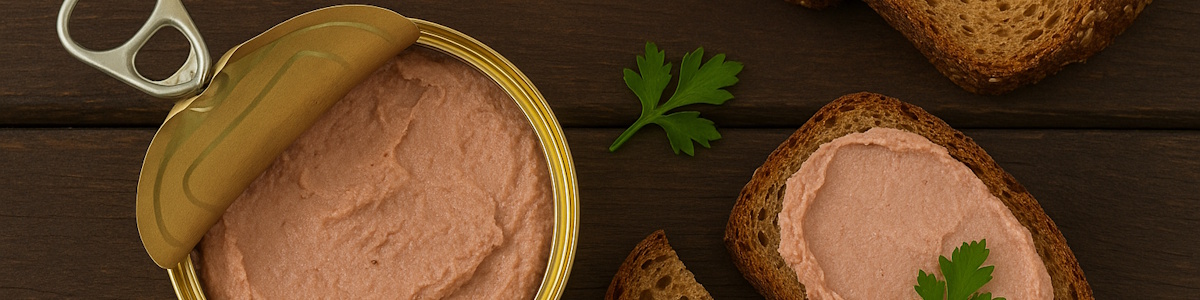 Leberwurst in geöffneter Dose aus dem Vorrat