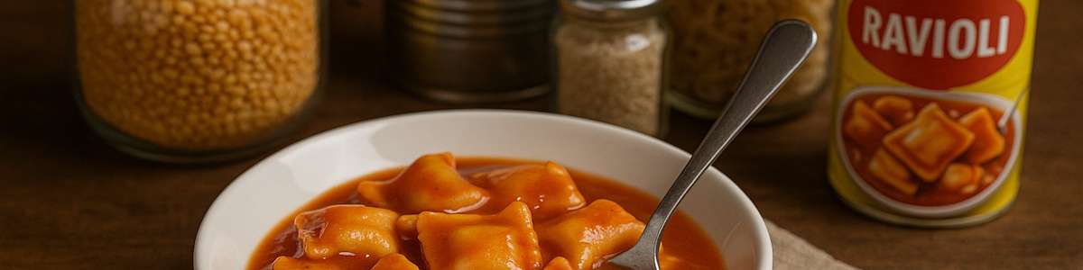 Ravioli aus der Dose im Vorratsschrank