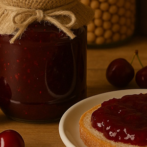 Sauerkirschmarmelade im Glas