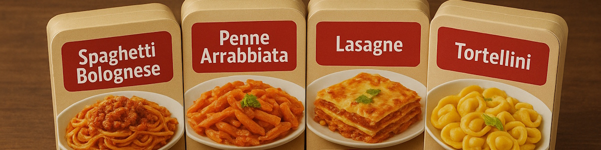 Spaghetti Fertiggerichte Auswahl für den Vorrat