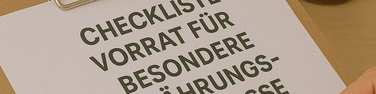 Checkliste Vorrat spezielle Ernährung