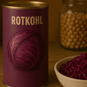 Rotkohl in der Dose